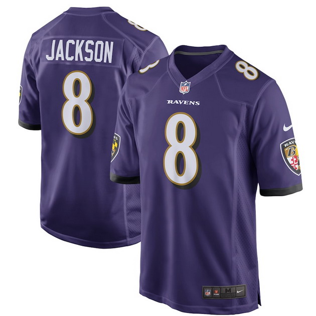 mens nike lamar jackson purple baltimore ravens game player jersey